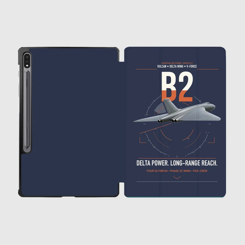 Avro Vulcan B2 design on navy blue samsung tablet tablet case