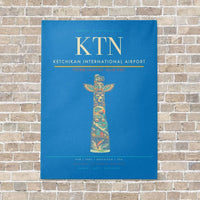Thumbnail for Ketchikan International Airport KTN vertical canvas print - no frame - turquoise background