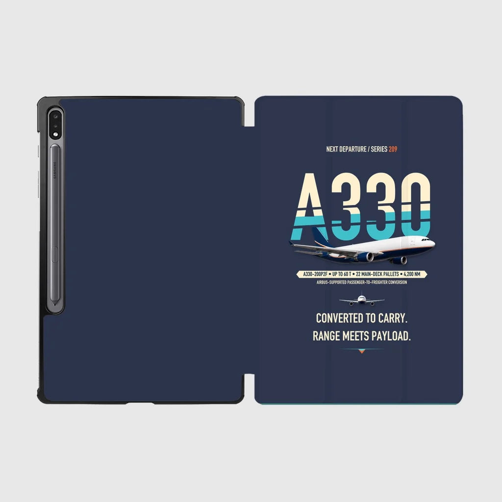 Airbus A330-200P2F design on navy blue samsung tablet tablet case