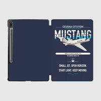 Thumbnail for Cessna Citation Mustang design on navy blue samsung tablet tablet case
