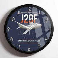 Thumbnail for Saab J 29F Tunnan design on navy blue framed wall clock