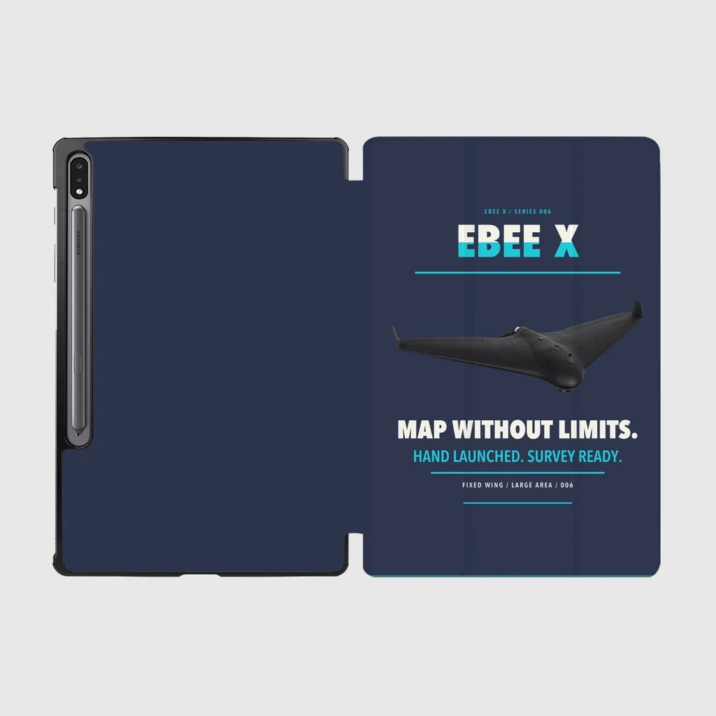 AgEagle eBee X design on navy blue samsung tablet tablet case