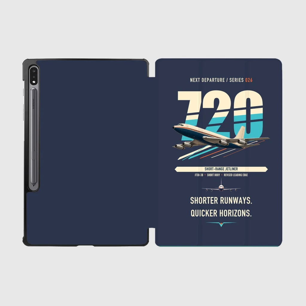 Boeing 720B design on navy blue samsung tablet tablet case