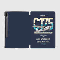 Thumbnail for Cessna 175 Skylark design on navy blue samsung tablet tablet case