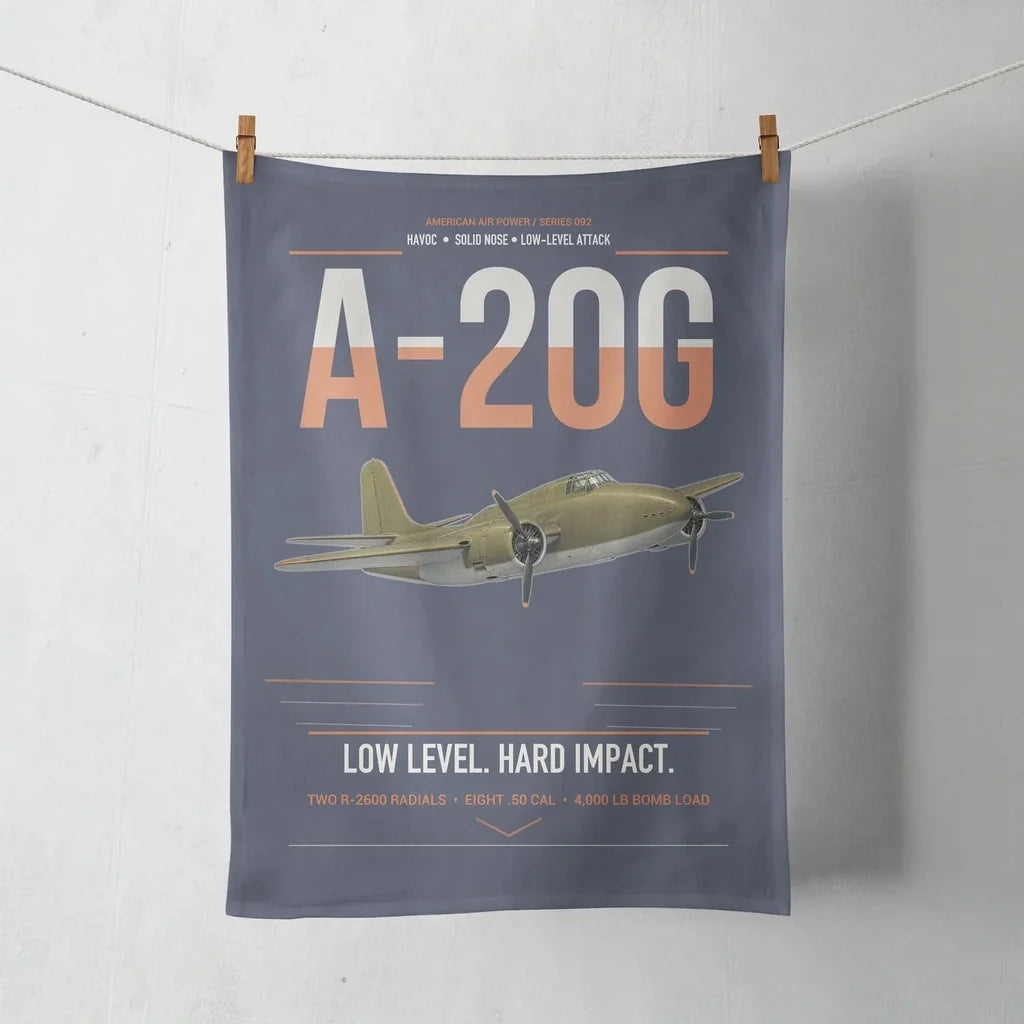 A-20G Havoc design on navy blue towel