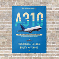 Thumbnail for Airbus A310-300P2F vertical canvas print - no frame - turquoise background