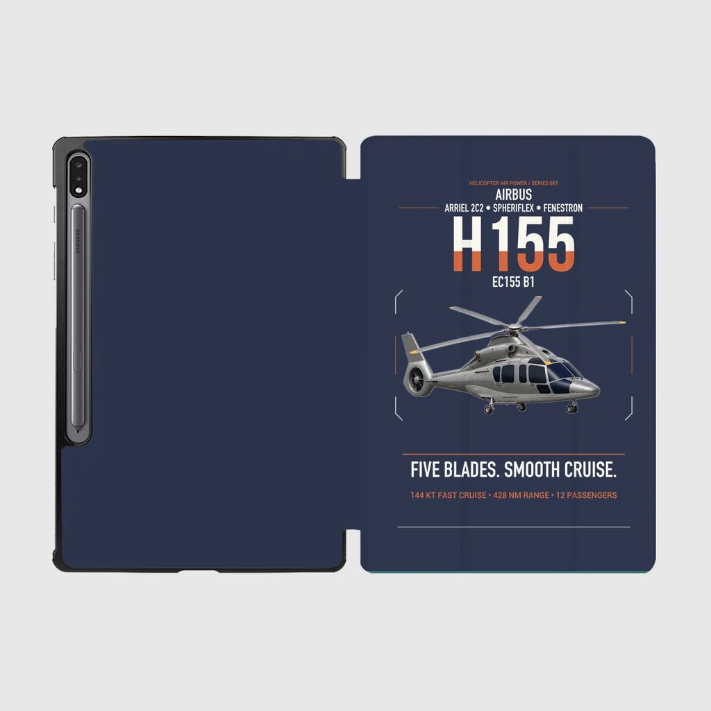 Airbus H155 EC155 B1 design on navy blue samsung tablet tablet case