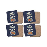 Thumbnail for Every Lesson One Step Closer design on navy blue 4 pieces set coaster