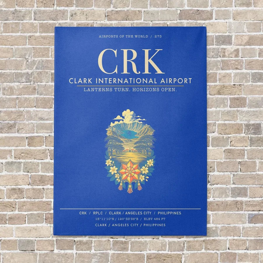 Clark International Airport CRK - Canvas Framed - Blue