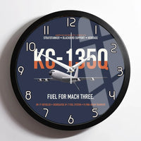Thumbnail for KC-135Q Blackbird Tanker design on navy blue framed wall clock