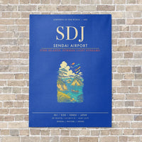 Thumbnail for Sendai Airport SDJ - Canvas Framed - Blue