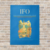 Thumbnail for Ivano-Frankivsk International Airport IFO vertical canvas print - no frame - turquoise background