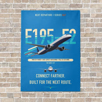 Thumbnail for Embraer E195-E2 vertical canvas print - no frame - turquoise background