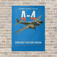Thumbnail for Junkers Ju 88A-4 vertical canvas print - no frame - turquoise background