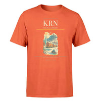 Thumbnail for Kiruna Airport (KRN) T-Shirt single-side front print in Orange | kiruna-airport-krn-double-side-t-shirt