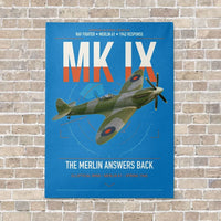 Thumbnail for Supermarine Spitfire Mk IX vertical canvas print - no frame - turquoise background