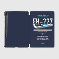 Thumbnail for Fairchild Hiller FH-227B design on navy blue samsung tablet tablet case