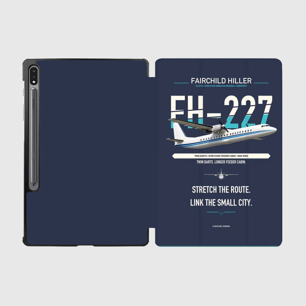 Fairchild Hiller FH-227B design on navy blue samsung tablet tablet case