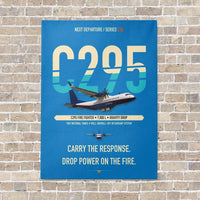 Thumbnail for Airbus C295 Firefighter vertical canvas print - no frame - turquoise background