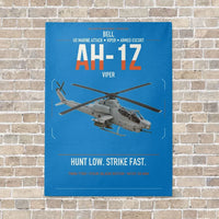 Thumbnail for Bell AH-1Z Viper vertical canvas print - no frame - turquoise background