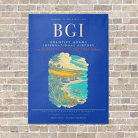 Thumbnail for Grantley Adams International Airport BGI - Canvas Framed - Blue