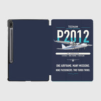 Thumbnail for Tecnam P2012 Traveller design on navy blue samsung tablet tablet case