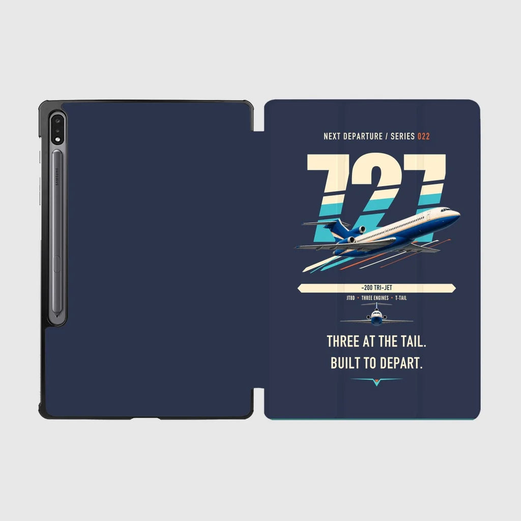 Boeing 727-200 design on navy blue samsung tablet tablet case