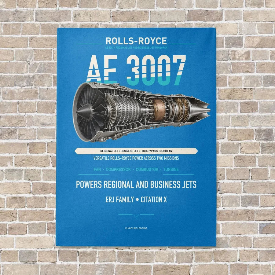 AE 3007 vertical canvas print - no frame - turquoise background