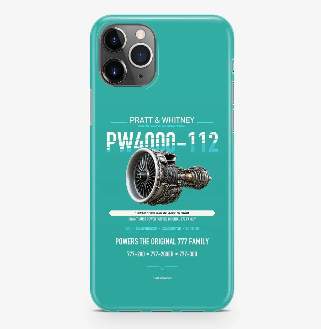 PW4000-112 Case ProMax design on turquoise iphone case promax