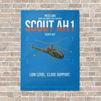 Thumbnail for Westland Scout AH1 vertical canvas print - no frame - turquoise background