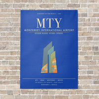 Thumbnail for Monterrey International Airport MTY - Canvas Framed - Blue