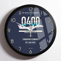 Thumbnail for De Havilland Dash 8-400 design on navy blue framed wall clock