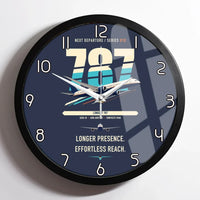 Thumbnail for Boeing 787-10 Dreamliner design on navy blue framed wall clock