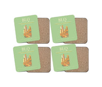 Thumbnail for Bologna Guglielmo Marconi Airport BLQ Coaster 4-Pieces-Set - Light Green