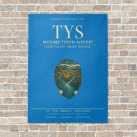 Thumbnail for McGhee Tyson Airport Knoxville TYS vertical canvas print - no frame - turquoise background