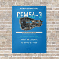 Thumbnail for CFM56-3 vertical canvas print - no frame - turquoise background