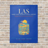 Thumbnail for Harry Reid International Airport Las Vegas LAS - Canvas Framed - Blue