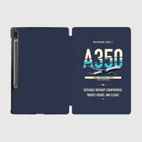 Thumbnail for Airbus A350-900ULR design on navy blue samsung tablet tablet case