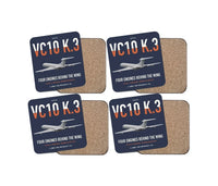 Thumbnail for Vickers VC10 K.3 design on navy blue 4 pieces set coaster
