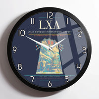 Thumbnail for Lhasa Gonggar International Airport (LXA) design on navy blue framed wall clock