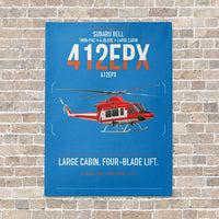 Thumbnail for SUBARU Bell 412EPX vertical canvas print - no frame - turquoise background