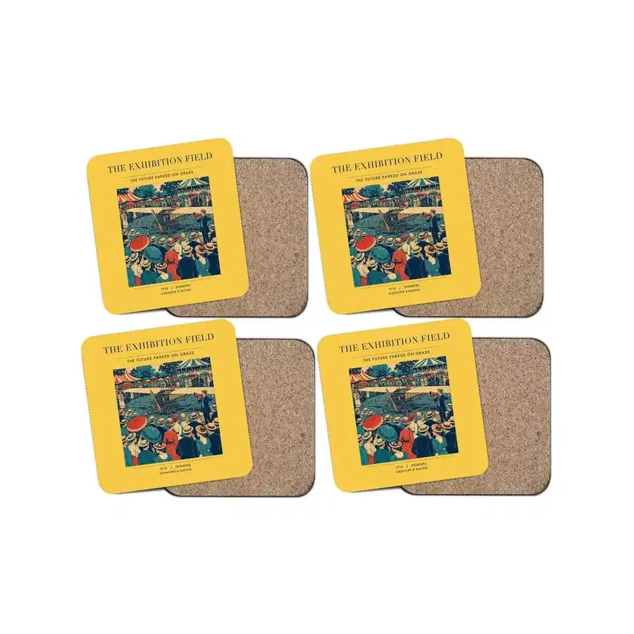 The Exhibition Field - Designed Coasters design on yellow 4-pieces-set