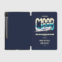 Thumbnail for Cessna A188B AgTruck design on navy blue samsung tablet tablet case
