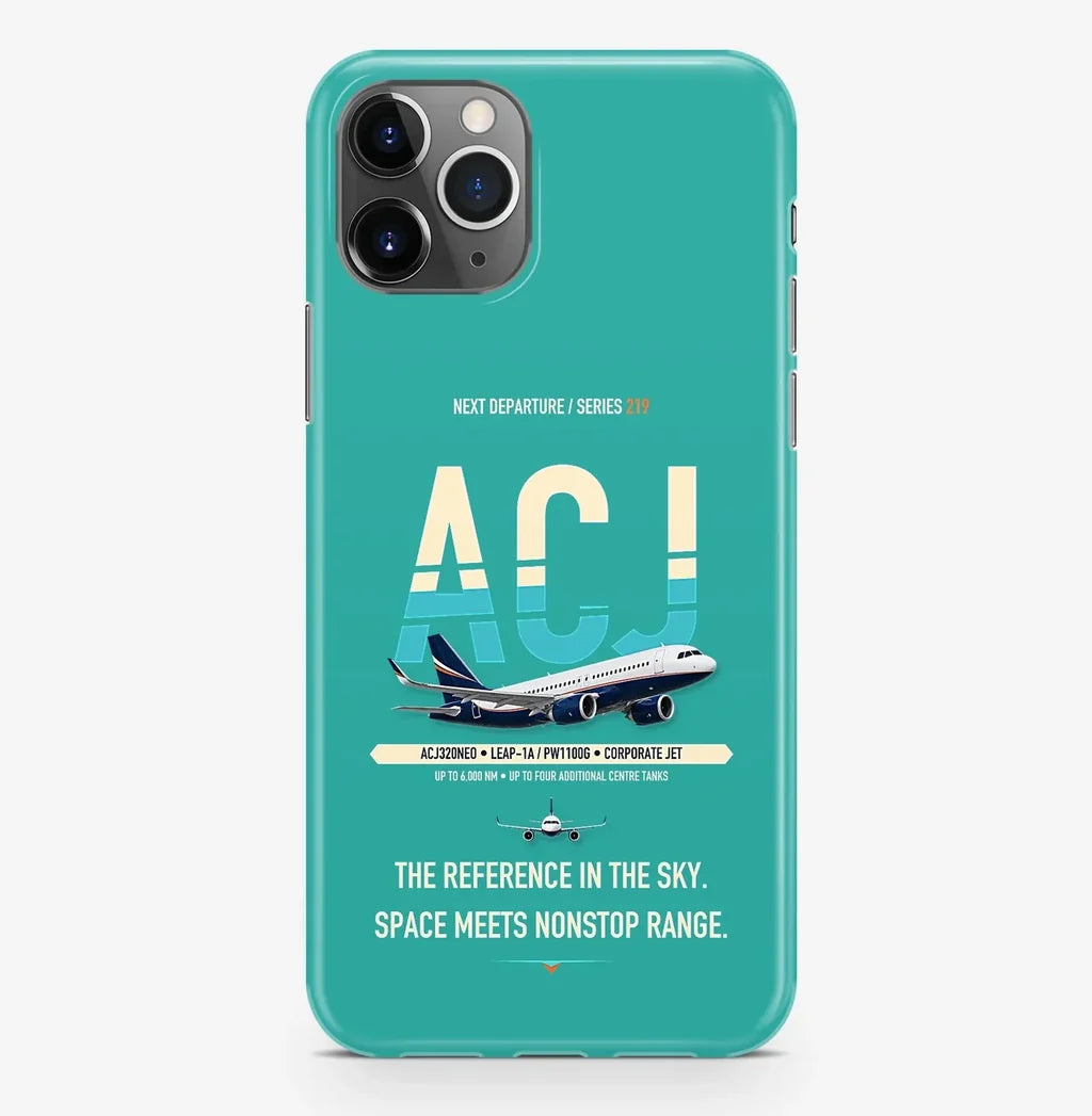 Airbus ACJ320neo Case ProMax design on turquoise iphone case promax