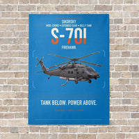 Thumbnail for Sikorsky S-70i FIREHAWK vertical canvas print - no frame - turquoise background