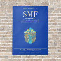 Thumbnail for Sacramento International Airport SMF - Canvas Framed - Blue