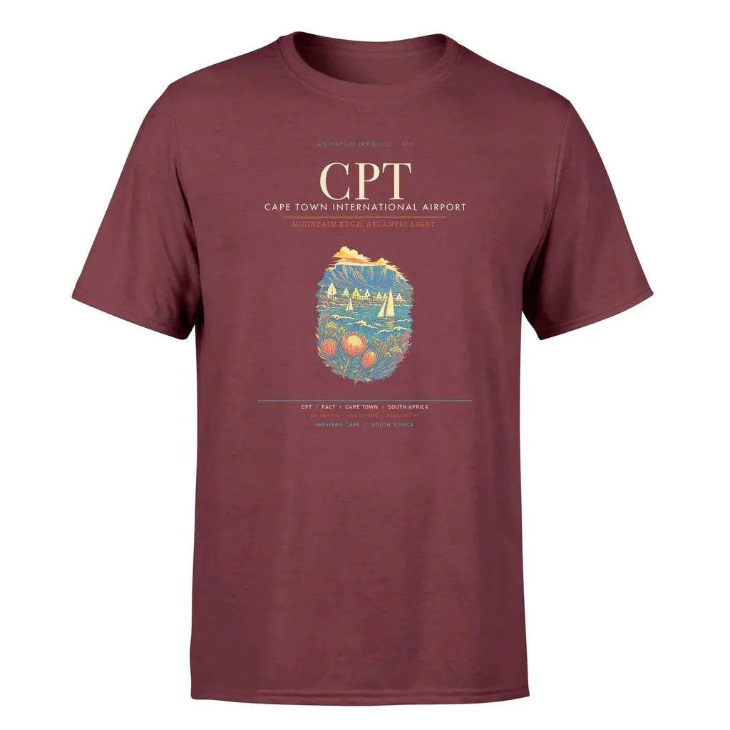 Cape Town Airport (CPT) Premium T-Shirt Dark Red