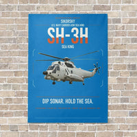 Thumbnail for Sikorsky SH-3H Sea King vertical canvas print - no frame - turquoise background