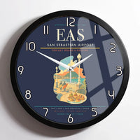 Thumbnail for San Sebastián Airport (EAS) design on navy blue framed wall clock