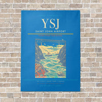 Thumbnail for Saint John Airport YSJ vertical canvas print - no frame - turquoise background
